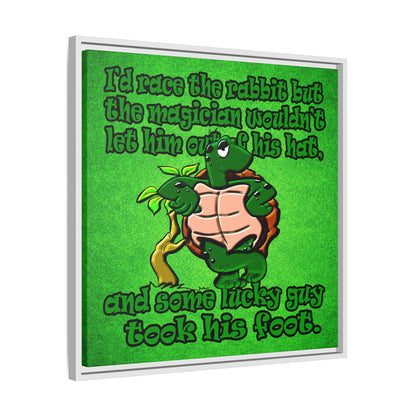 turtle race - framed canvas art (green turf)