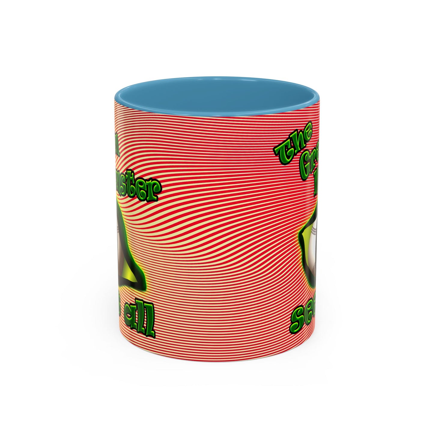 green monster - Accent Mug (yellow-orange wave)