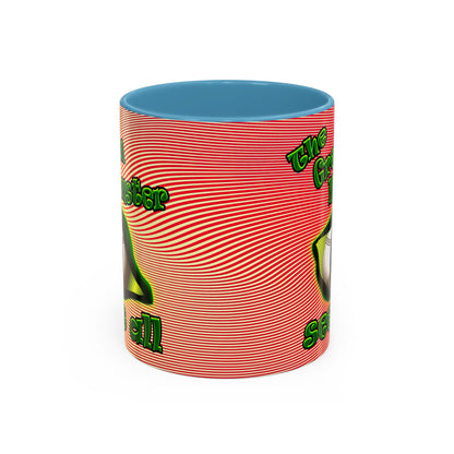 green monster - Accent Mug (yellow-orange wave)