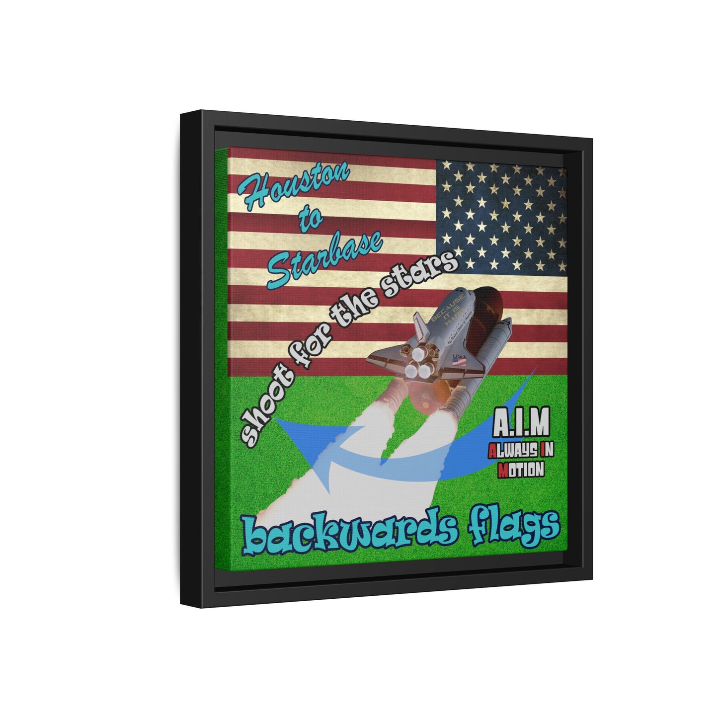 shoot for the stars - framed canvas art (green turf)
