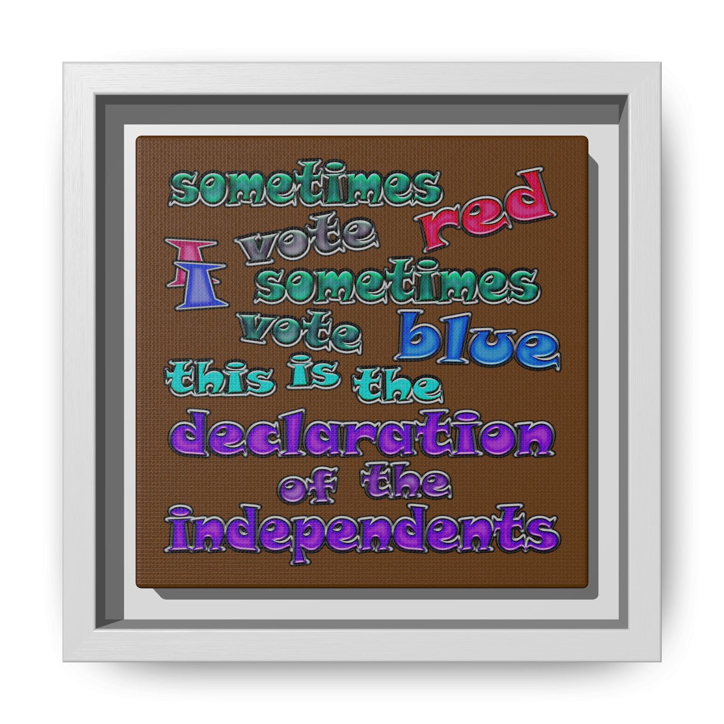 declaration of the independents - framed canvas art (brown)