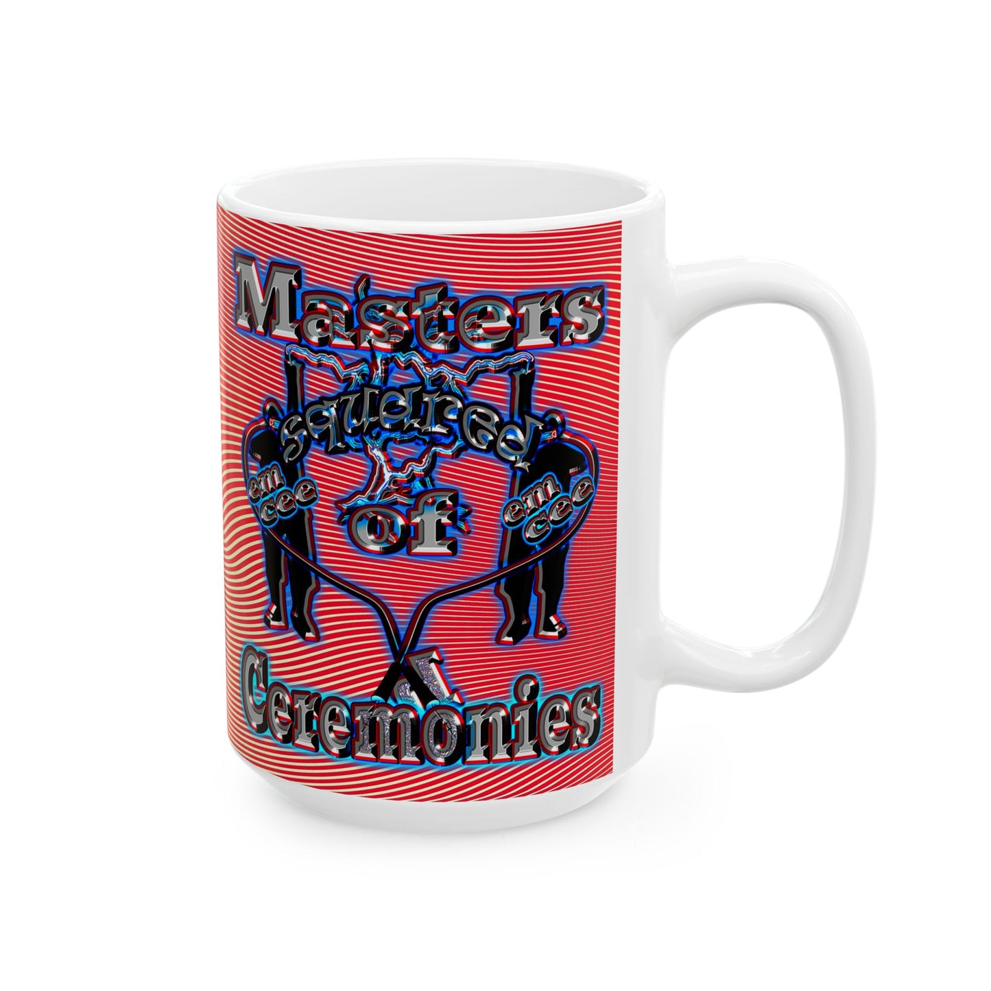 em cee squared - White Mug (yellow-orange wave)