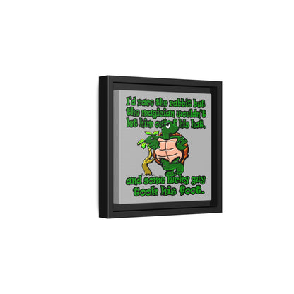 turtle race - framed canvas art (light grey)