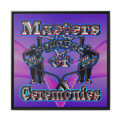 em cee squared - framed canvas art (purple-pink wave)