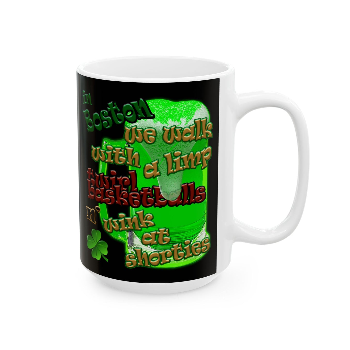 celtics logo - White Mug (black)