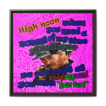high noon - framed canvas art (pink swirl)