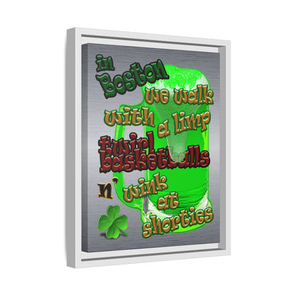 celtics logo - framed canvas art (brushed nickel)