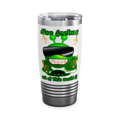 disc jockey - Ringneck Tumbler, 20oz (white)