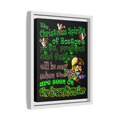 christmas spirits of boston - framed canvas art (black)