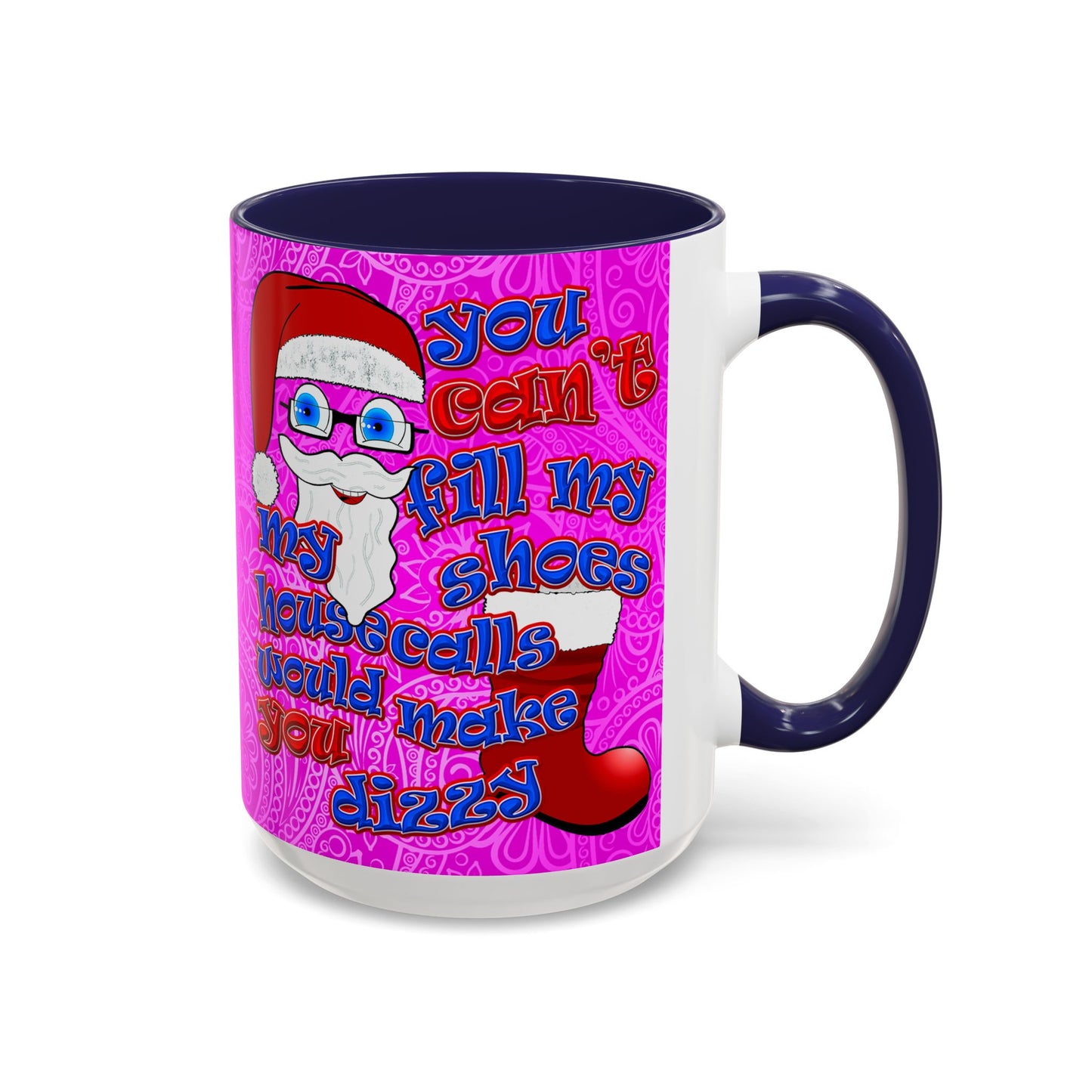 santa's shoes - Accent Mug (pink swirl)