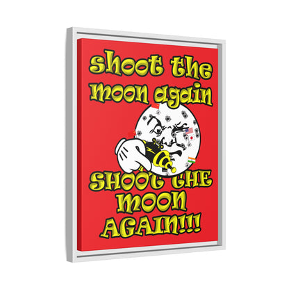shoot the moon again - framed canvas art (red)
