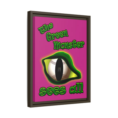 green monster - framed canvas art (pink)