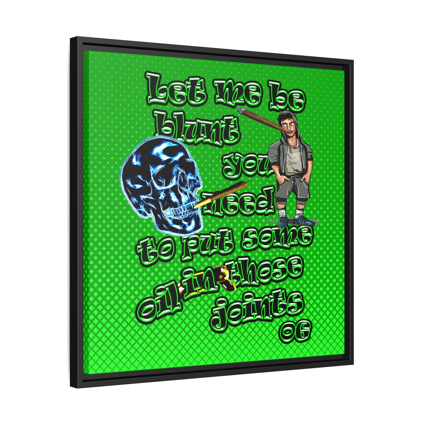 og - framed canvas art (logo green)