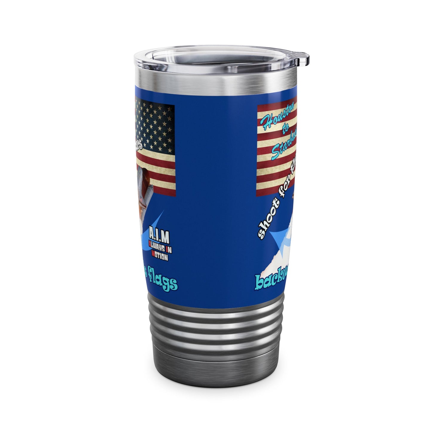 shoot for the stars - Ringneck Tumbler, 20oz (dark blue)