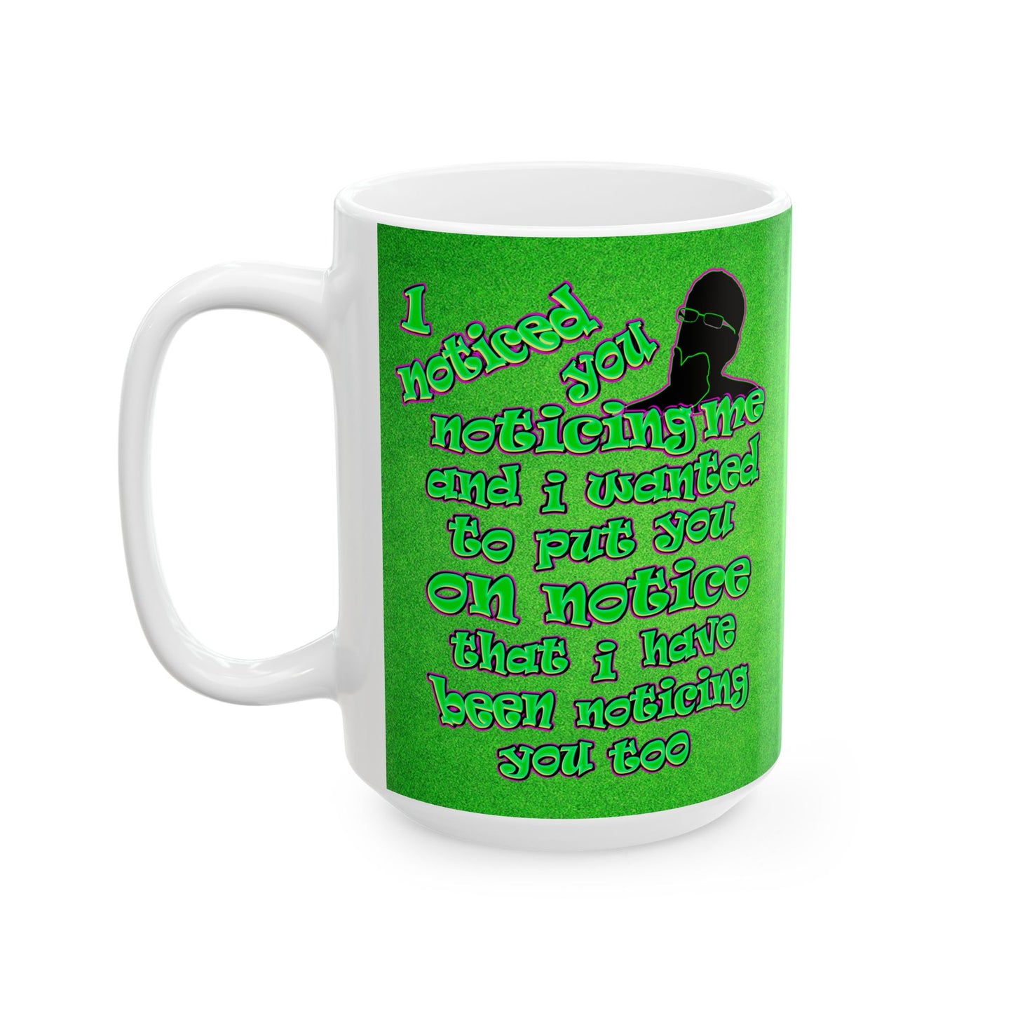 noticed you noticing - White Mug (green turf)