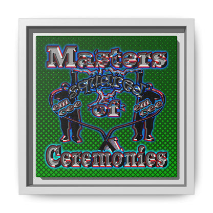 em cee squared - framed canvas art (logo green)