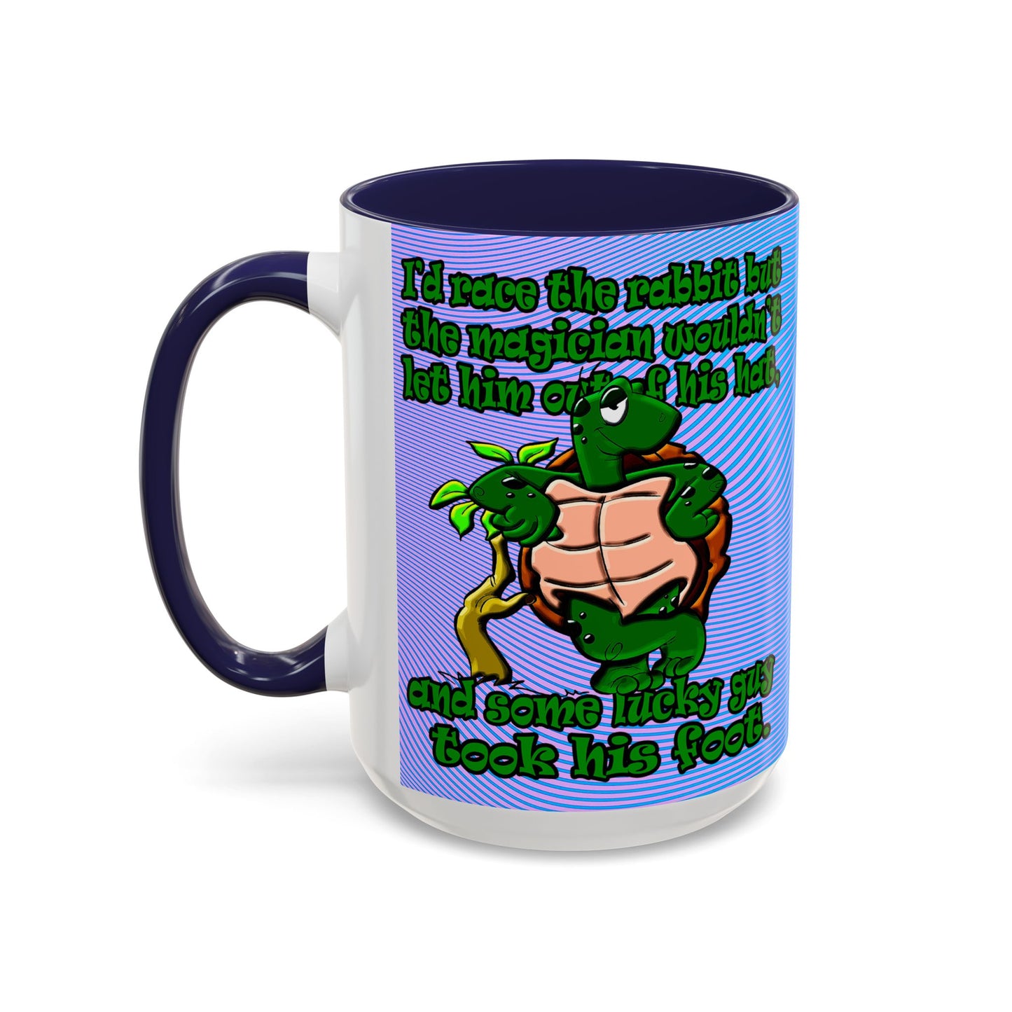 turtle race - Accent Mug (light blue-purple wave)