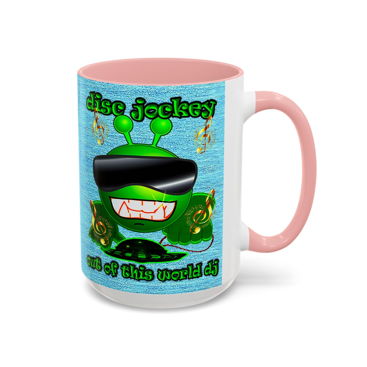disc jockey - Accent Mug (faded dark blue)