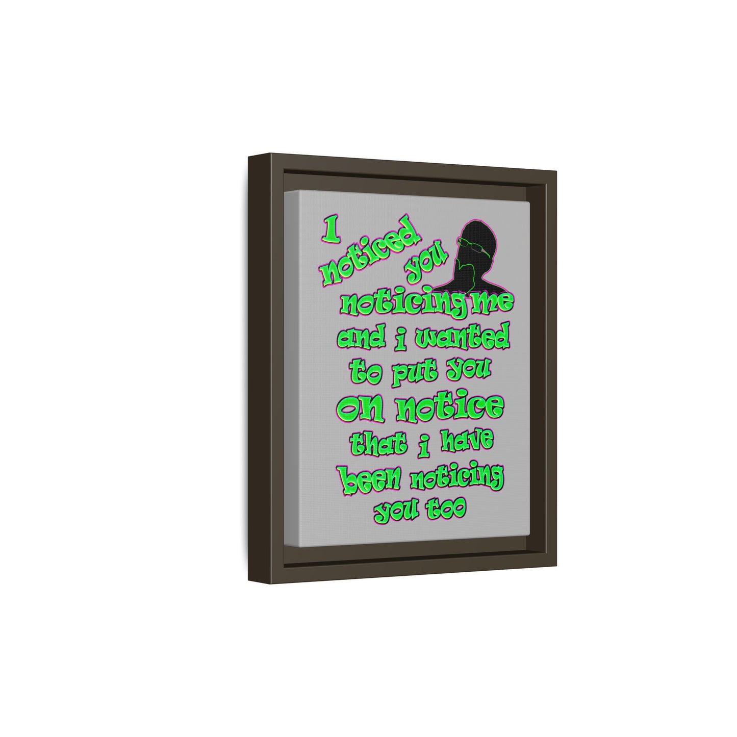 noticed you noticing - framed canvas art (light grey)