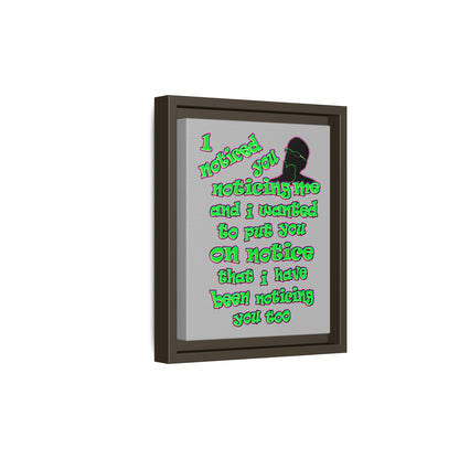 noticed you noticing - framed canvas art (light grey)