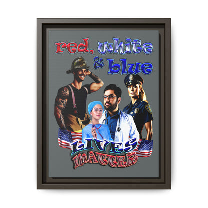 rw&b lives matter - framed canvas art (dark grey)
