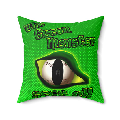green monster - Faux Suede Square Pillow - (logo green)