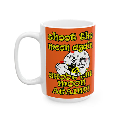 shoot the moon again - White Mug (orange)