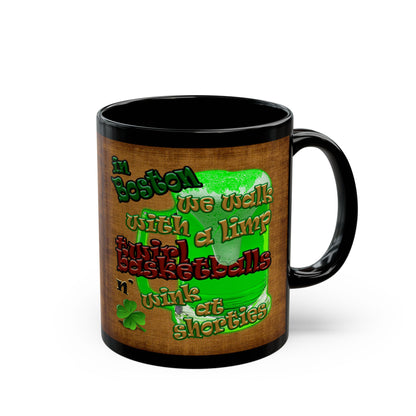 celtics logo - Black Mug (brown papyrus)