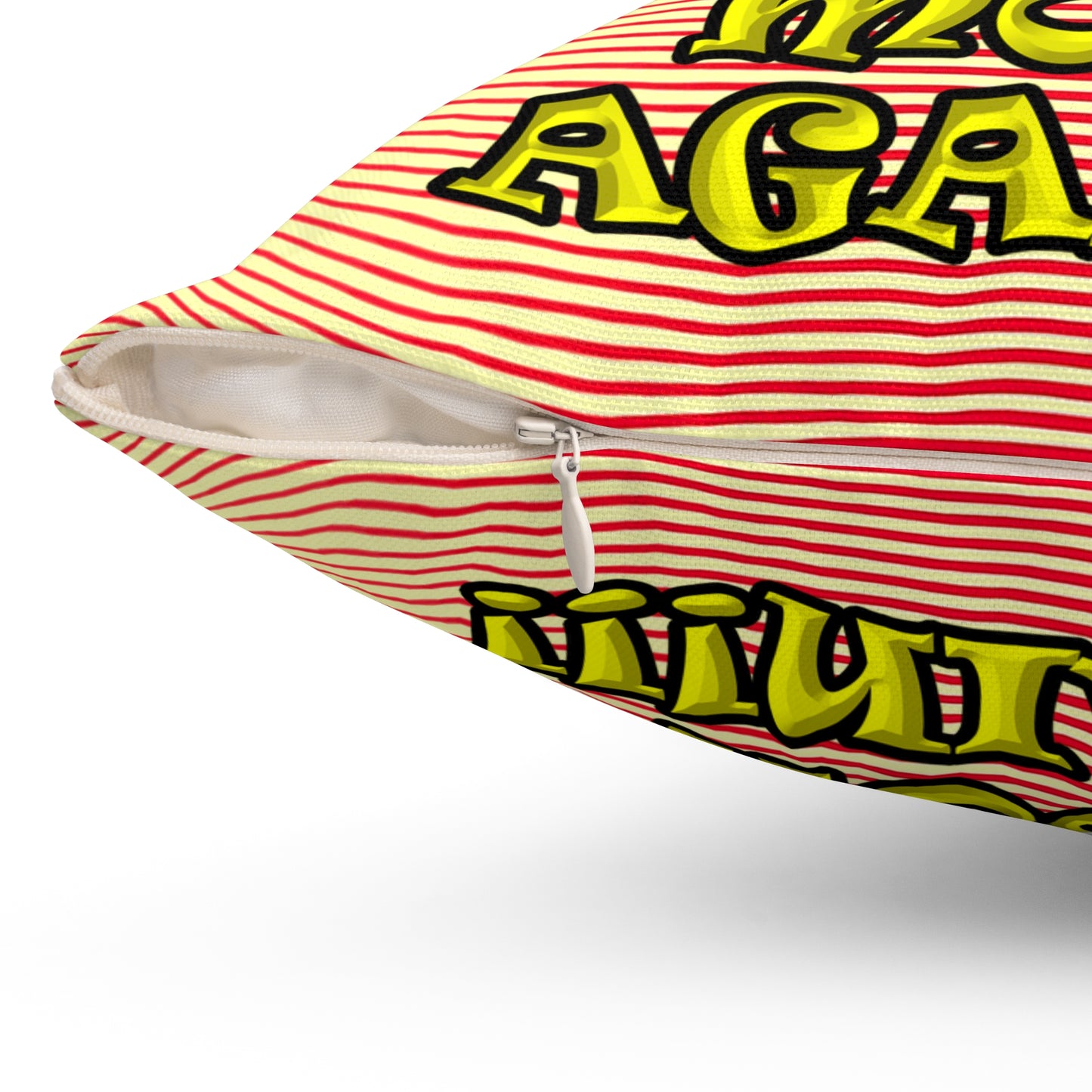 shoot the moon again - Spun Polyester Square Pillow - (yellow-orange wave)