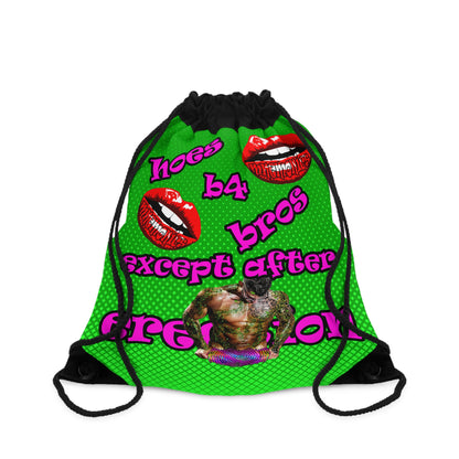hoes b4 bros - Drawstring Bag (logo green)