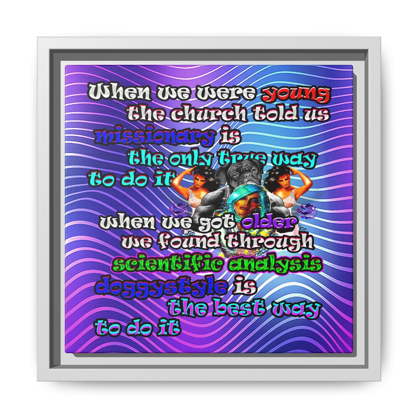 doggystyle - framed canvas art (purple wave)