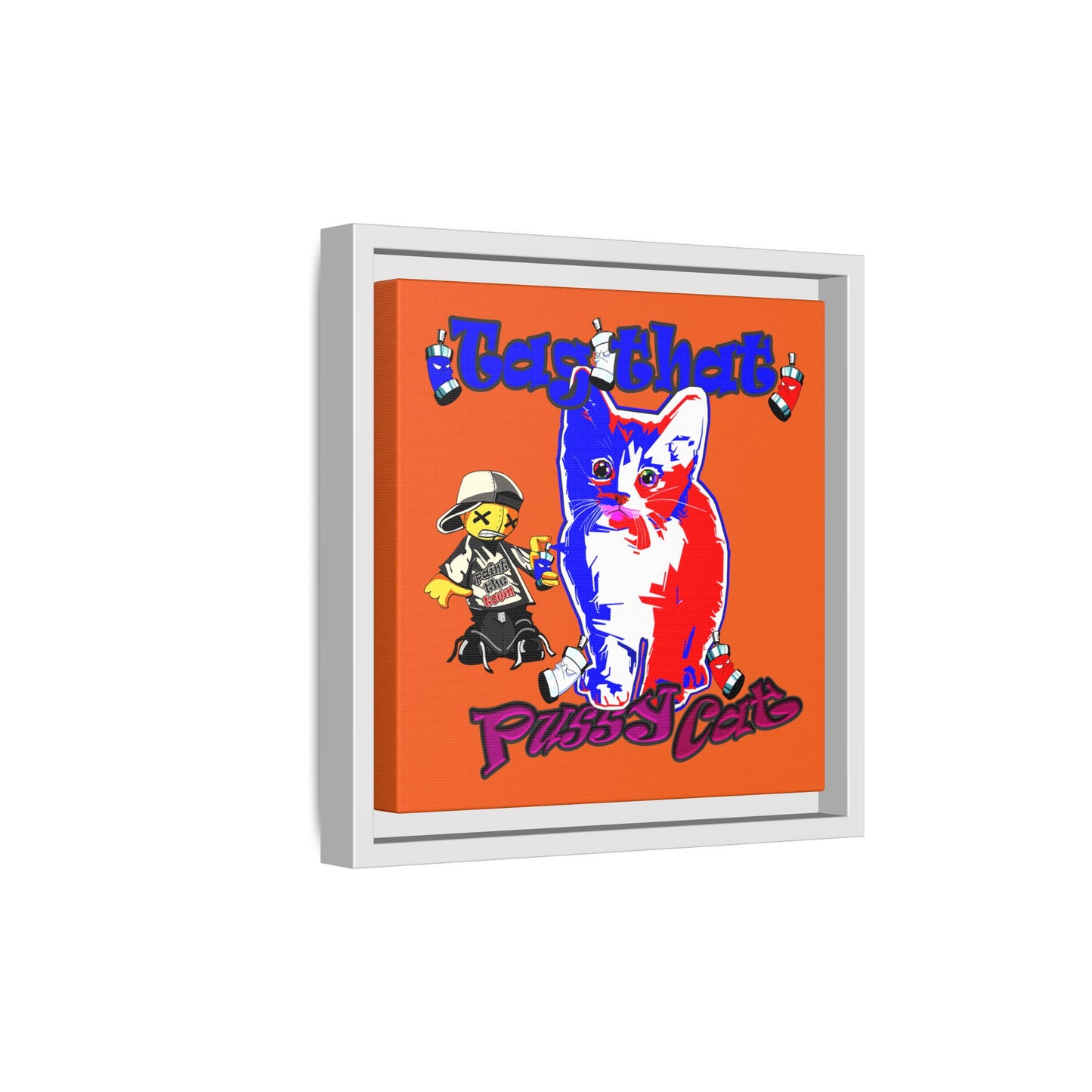 tag that - framed canvas art (orange)