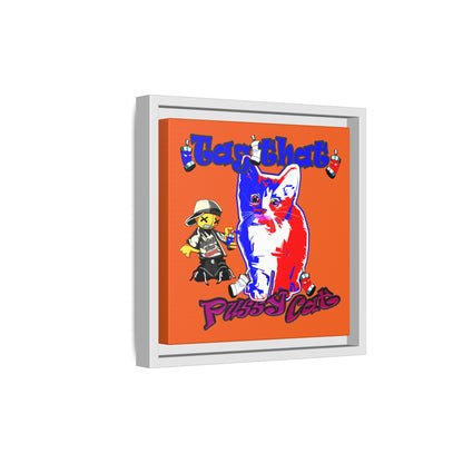 tag that - framed canvas art (orange)