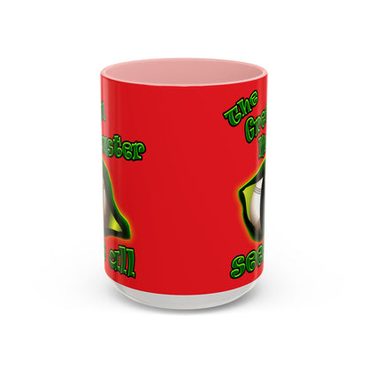 green monster - Accent Mug (red)