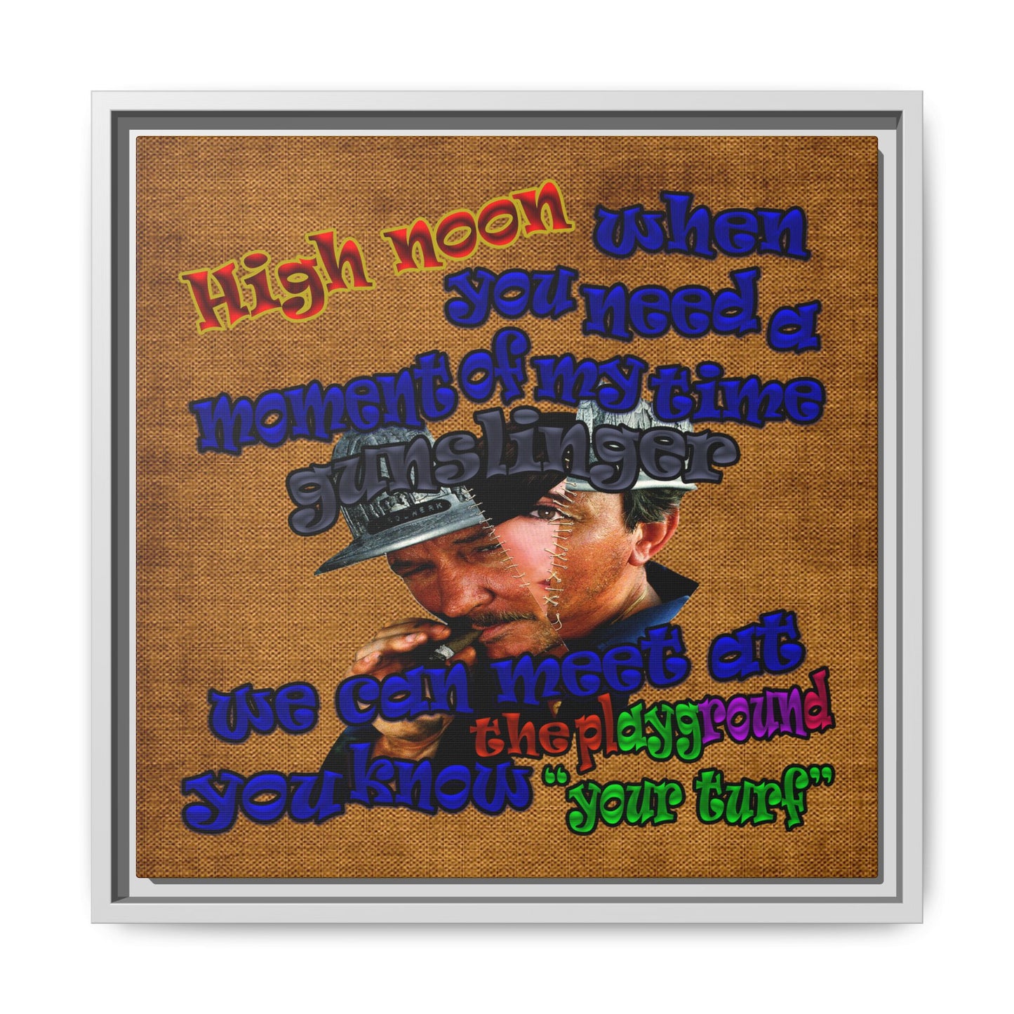 high noon - framed canvas art (brown papyrus)