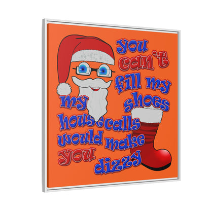 santa's shoes - framed canvas art (orange)