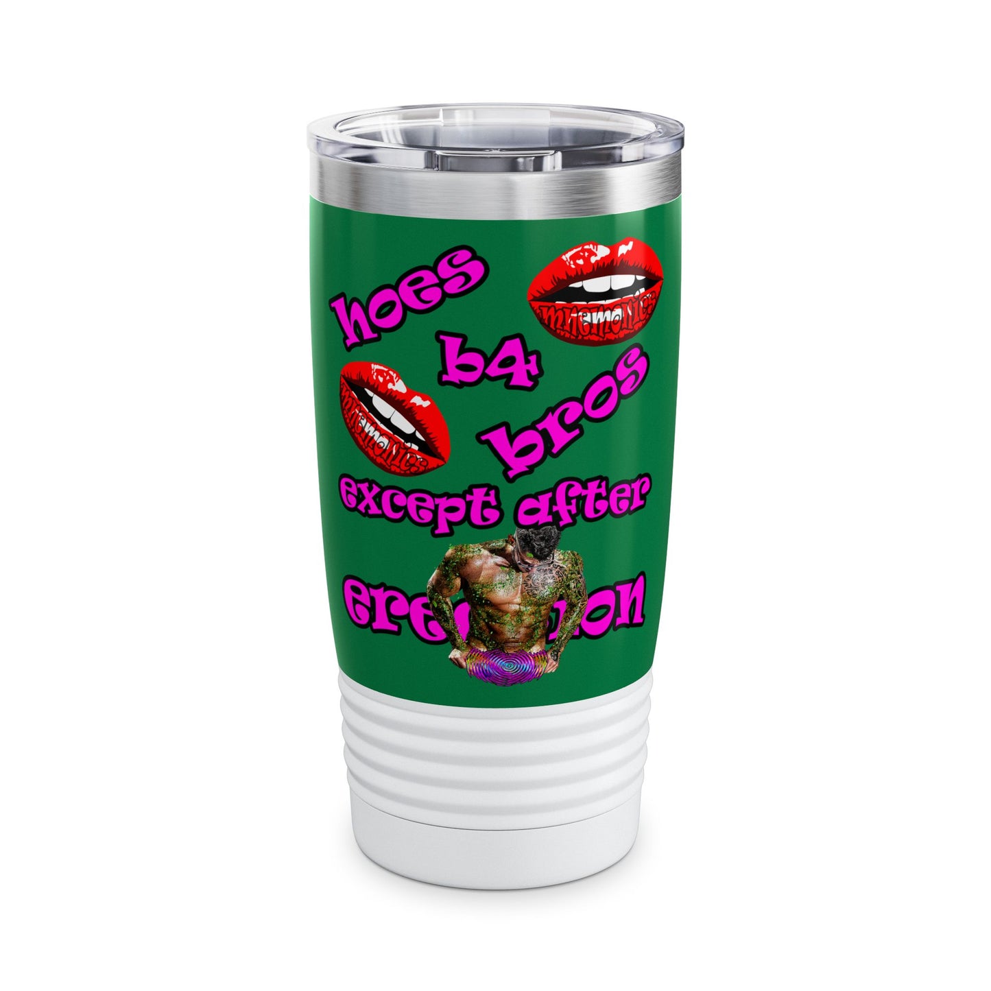 hoes b4 bros - Ringneck Tumbler, 20oz (dark green)