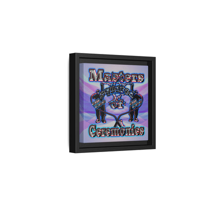 em cee squared - framed canvas art (light blue-pink wave)