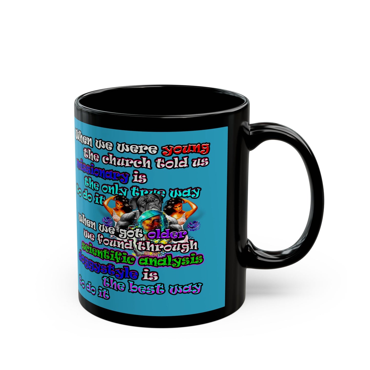 doggystyle - Black Mug (turquoise)