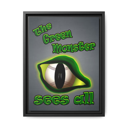 green monster - framed canvas art (grey-light grey)