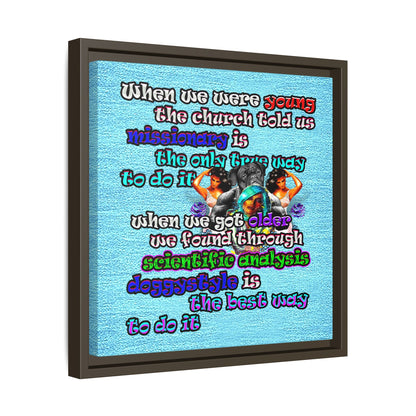 doggystyle - framed canvas art (faded blue)
