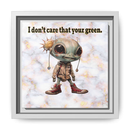 I don't care that your green - framed canvas art (white marble)