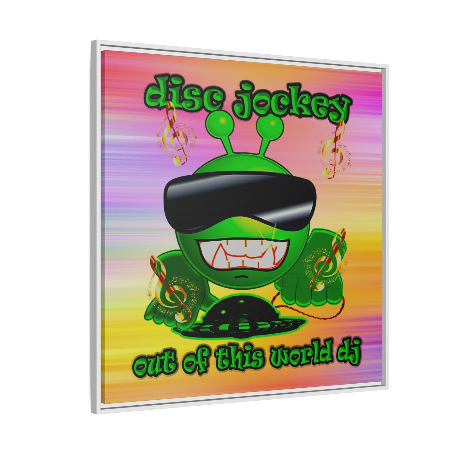 disc jockey - framed canvas art (color blur)