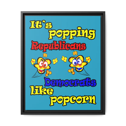 popping like popcorn - framed canvas art (turquoise)