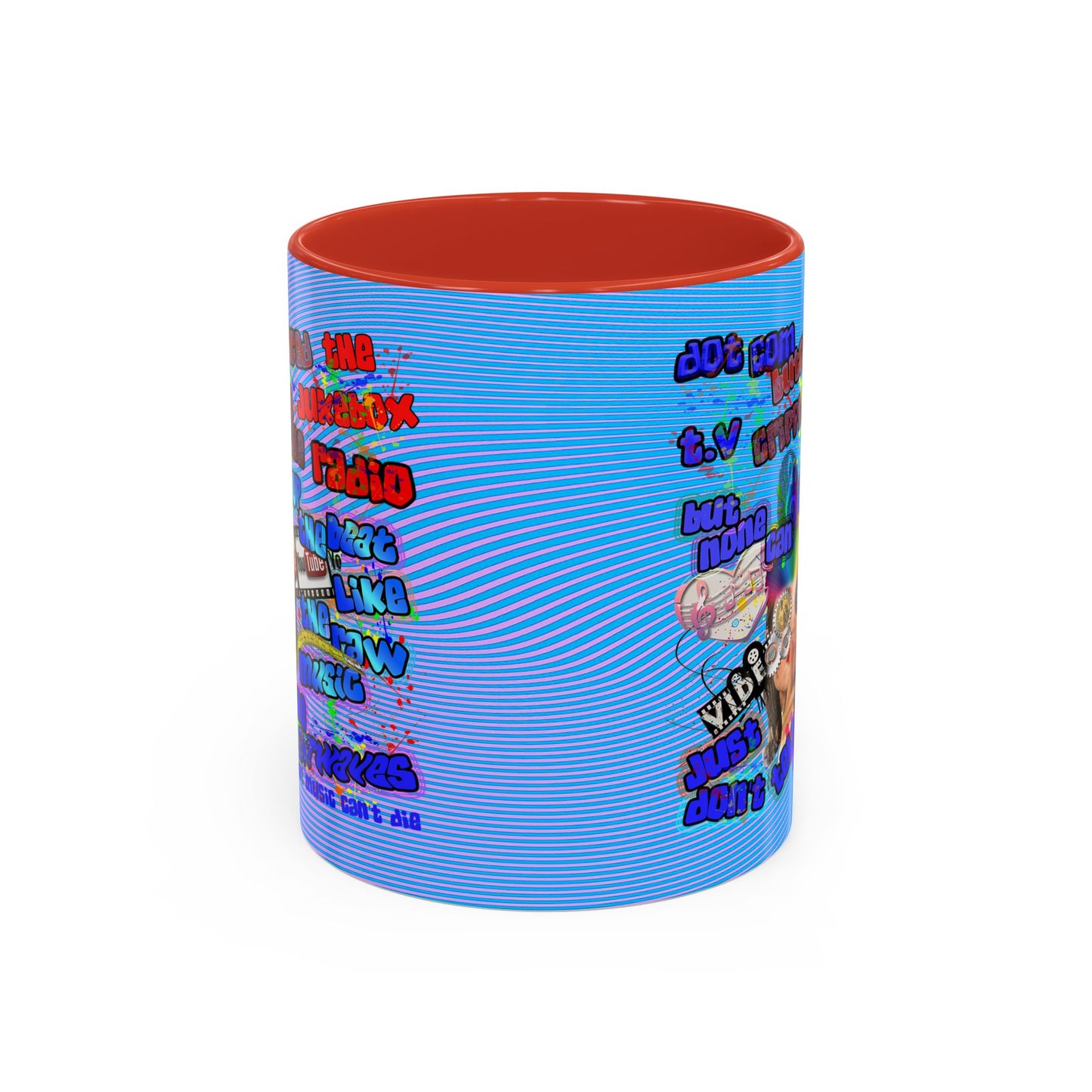 drop the beat - Accent Mug (light blue-purple wave)
