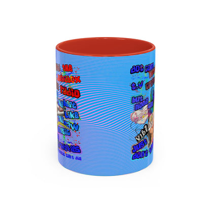 drop the beat - Accent Mug (light blue-purple wave)