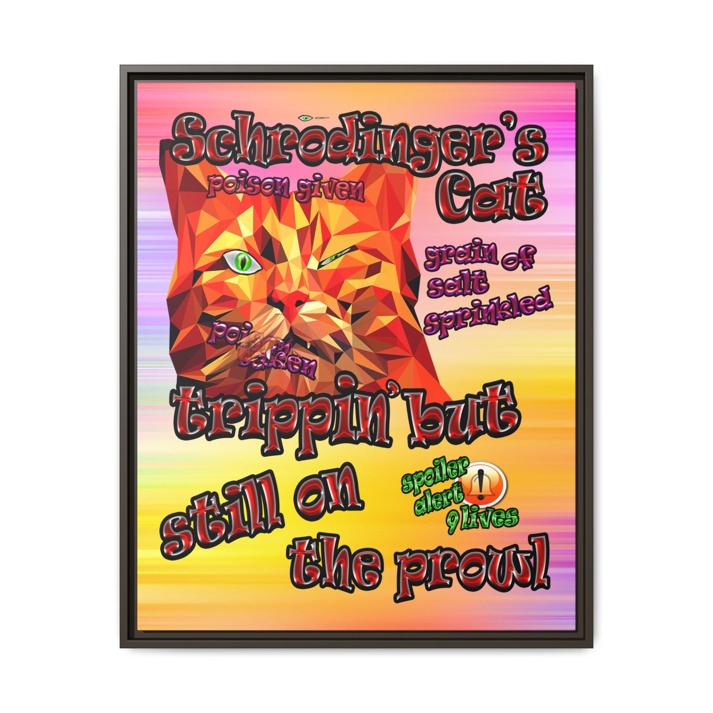 schrodinger's cat - framed canvas art (color blur)