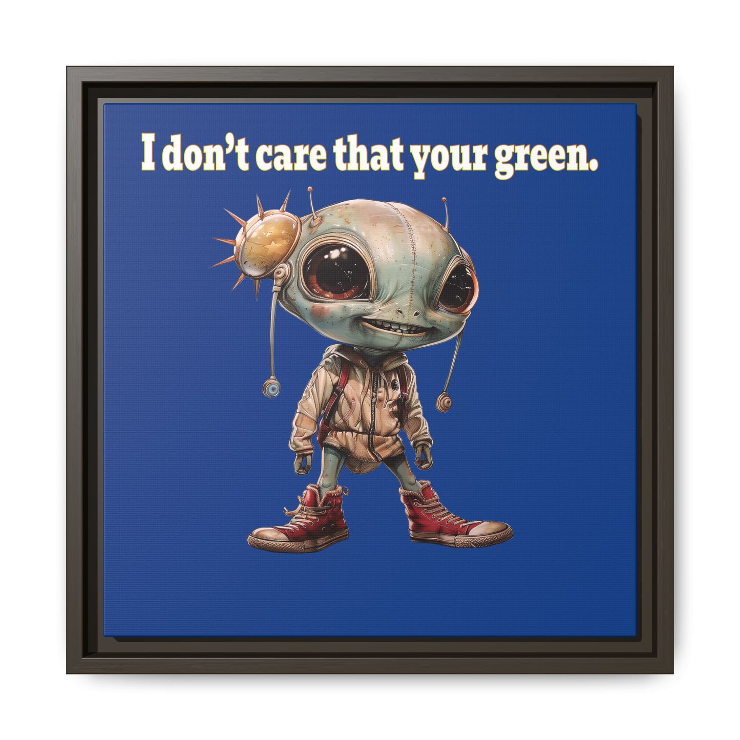 I don't care that your green - framed canvas art (dark blue)