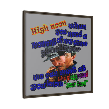 high noon - framed canvas art (grey)