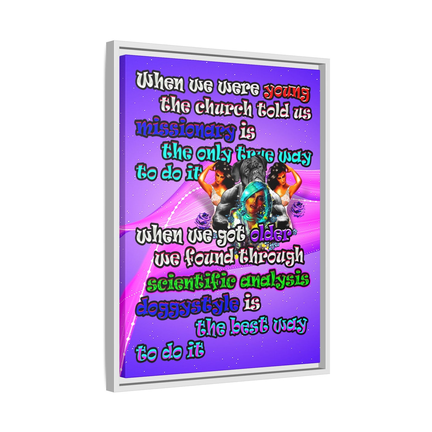 doggystyle - framed canvas art (purple-pink wave)